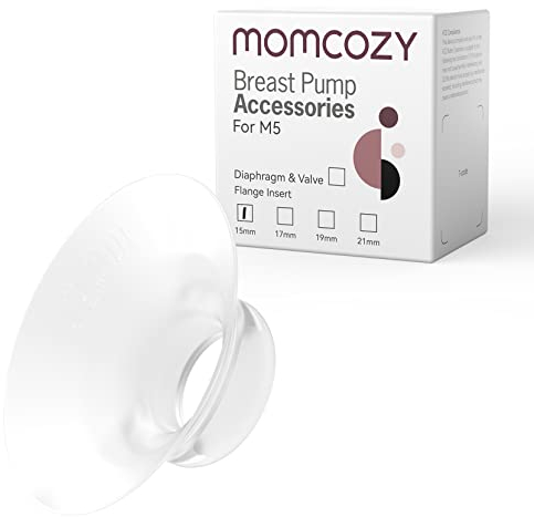 Momcozy Flanscheinsatz, 15 mm, verbessert, kompatibel mit momcozy M5. Original-M5-Milchpumpen-Ersatzzubehör, 1 Stück (15 mm)
