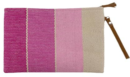 Vico Casa® VERSILIA Pochette mare donna, Borsetta spiaggia/Colore Fucsia/Pochette a mano da spiaggia 30x20cm con cerniera