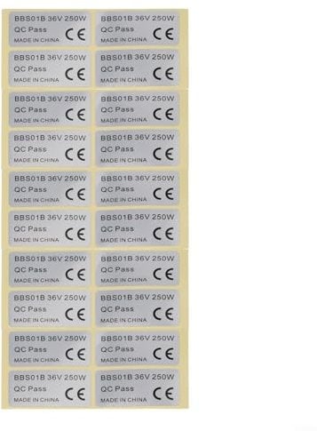 20 pcs For Ebike Electric Sticker, Silver Color, PVC Material, Long lasting Performance (36V 250W)