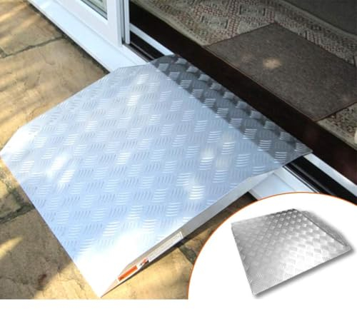 QYMLSH Barrier-free Bridge Loading Ramps, Threshold Ramp, Portable Wheelchair Ramp, Modular Ramp Access Aid Disabled,Wheelchair Threshold Wedge Ramp For Steps Handicaps Doorways(77 * 70cm)