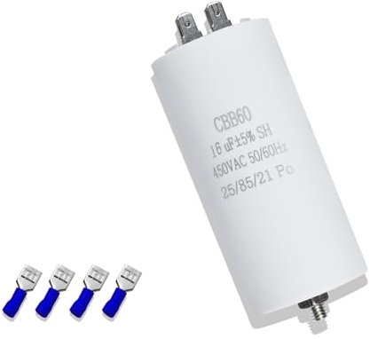 Iruihoo CBB60 Condensateur 16UF,450V 50/60Hz Condensateur de démarrage 16µF Condensateur de démarrage moteur M8 pour moteur électrique