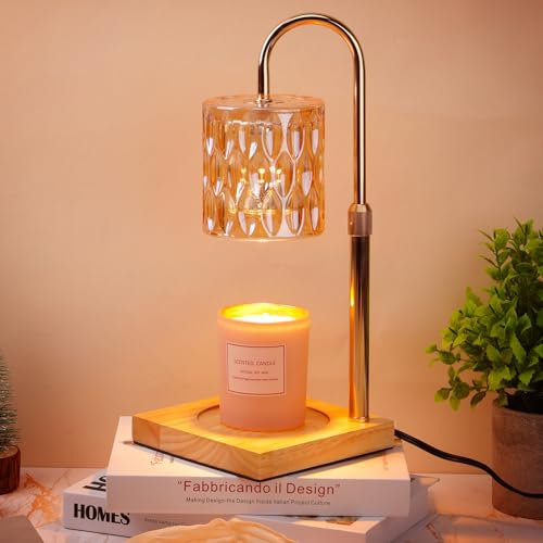 Lampe Chauffe Bougie Victop Chauffage à Bougies à Chandelle avec Minuterie, Candle Lampe électrique Dimmable, Lampe à réchauffeur de Cire sans Flamme, Hauteur réglable, Décoration pour Maison Chambre