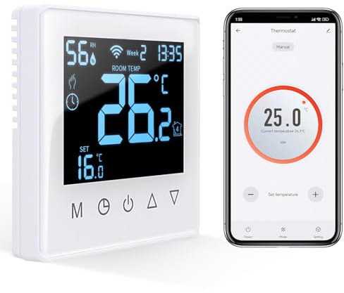 CNBINGO Smart Thermostat Unterputz Boiler WLAN Heizungsthermostat Raumthermostat WLAN Digital Raumthermostat Kompatibel mit Alexa Echo, Google Assistant