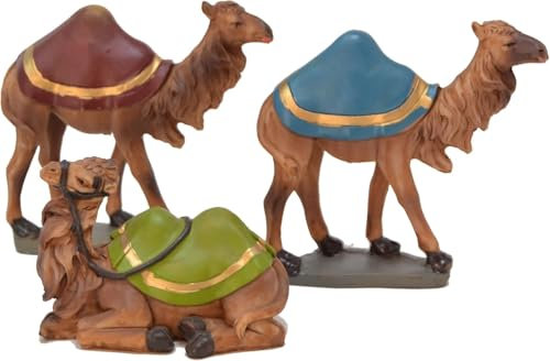 Aries Boutique T2 Set mit 3 Kamelen, 9,7 cm, Weihnachtsschmuck, 3 Kamele, kleine religiöse Figuren, 3 weise Kamele.