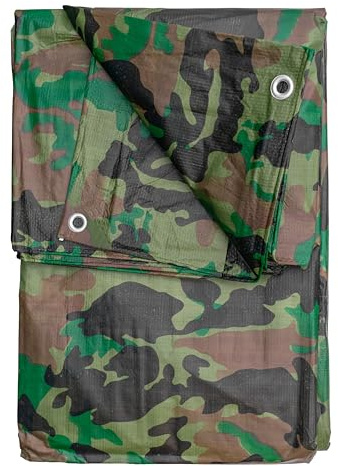 Tarpaulin All-Purpose Waterproof Strong & Durable Tarp for Home, Garden, Roof, and Outdoor Use (90GSM), 10 x 12 m) Camo Green