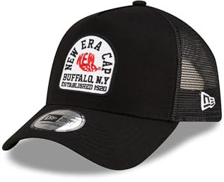 New Era Truckerkappe schwarz verstellbar Snapback Cap Mesh A-Frame gebogener Schirm - One-Size