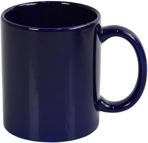 Large Ceramic Coffee Tea Mugs Set 300ml & 400ml Capacity Wide Cups with Easy Grip Handle Microwave Dishwasher Safe Perfect for Family & Gifting (Navy-300mlX1)