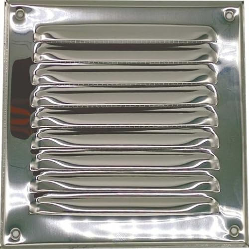 Schräge Metallabdeckung für Lüftungsgitter 140x140 mm, verschiedene Farben zur Auswahl (Edelstahl)