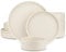 HUWOYG Set di stoviglie in gres Beige da 12/24/36 Pezzi con Piatto da Portata/Dessert/Ciotola for 4/8/12 Persone per La Casa(12-Piece)