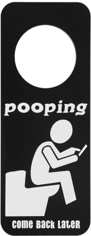 Ciieeo Bathroom Door Occupied Sign Funny Toilet Door Sign for Handle Hanging Restroom Occupancy Indicator for Home Business Bathroom Easy to Use Door Hanger
