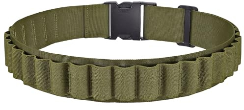 JasGood Klopfer Gürtel Schnapsgürtel Herren für Karneval Festival Camping 50 Slots,Army Green,170cm