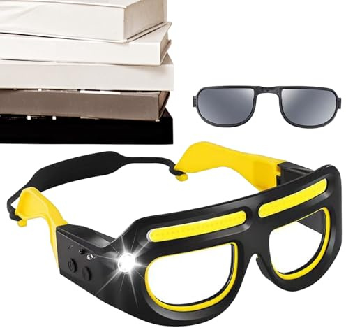 Genérico Gafas LED | 5 Modos Linterna Frontal Recargable - Gafas con Frontales de Seguridad para Camping,Para Trabajo Actividades Nocturnas Camping Conducir Ciclismo Correr