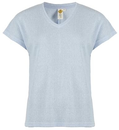 ROADSIGN australia Damen T-Shirt in melierter Optik, mit V-Ausschnitt, aus weichem Materialmix