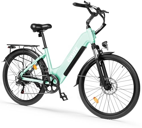 ESKUTE 26 Zoll E-Bike für Herren & Damen,C202 Elektrofahrrad mit 48V 17,5Ah Akku, 250W Motor, 7-Gang-Schaltung, LCD-Display, bis zu 110 km Reichweite, 25 km/h City Trekking E Bike für Erwachsene