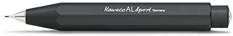 Kaweco AL SPORT Druckbleistift Black 0.7 mm HB I Mechanischer Bleistift aus hochwertigem Aluminium in seidenglänzender Optik I Druck-Bleistift nachfüllbar in Schwarz I Druckminenbleistift 10,5 cm