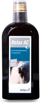 Derbymed Relax AC | 125 ml | Flüssiges Ergänzungsfuttermittel für Pferde | Zur Minderung übermäßiger Stressreaktionen von Pferden | Erregungsmodulierender Effekt | ADMR-konform