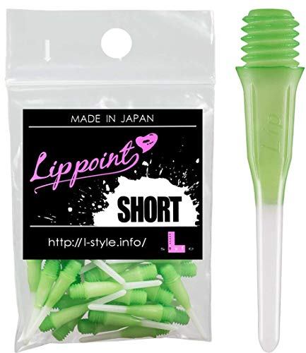 LSTYLE Dartspitzen: kurzer Lippoint - Dartspitzen mit weicher Spitze - 2BA-Gewinde - zweifarbig grün