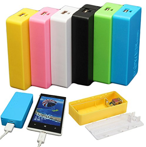 EsportsMJJ 5600mAh 2X18650 USB Power Bank Batteria Caricabatterie Caso DIY Box per iPhone Sumsang-Nero