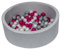 Velinda Piscine a balles pour Enfant, Aire de Jeu + 150 balles (Couleurs des balles: Perle, Rose, Gris)