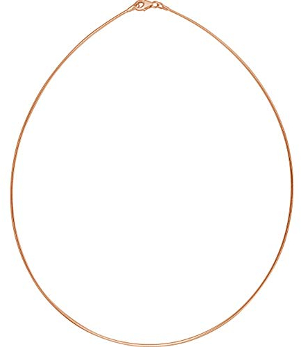 Omegareif - Goldschmiedearbeit aus Deutschland (Sterling Silber 925) Rosè vergoldet - 1,3 mm Stärke - Omega Silber Halsreif - Tondakette - vergoldeter Damen Halsreif