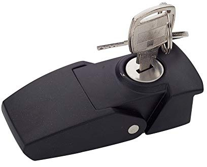 MroMax Electric Cabinet Hasp Lock 76mm /2.99 Long Zinc Alloy Chrome Finish w Keys DKS black 1pcs