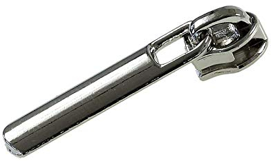 10 Fashion Zipper für Spiralreißverschluss Nonlock 3mm Schieber Schlitten, div. Modelle, Farbe:silber, Größe:35 x 7 mm