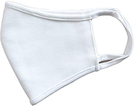 Weri Spezials Gesichtsmaske Mundschutzmaske Maske, Bandana,Multifunktionstuch, Staubmaske - Mund-, Atem-,Staub-, Gesichttuch, Mund-und Nase- Maske. Für Wandern Sport und Freizeit (L, Weiß)