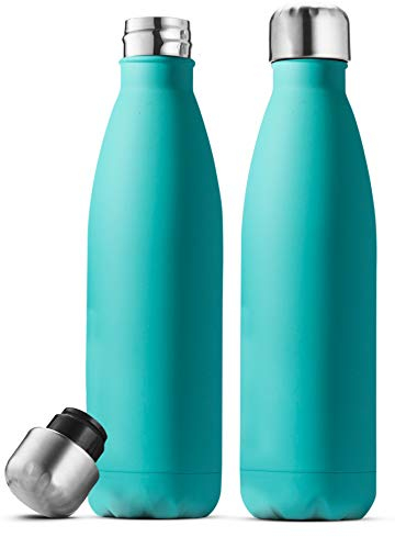 Triple Insulated Stainless Steel Water Bottle Set - 500ml Insulated, Leakproof Travel Bottles Keep Hot & Cold - BPA-Free Reusable Flask