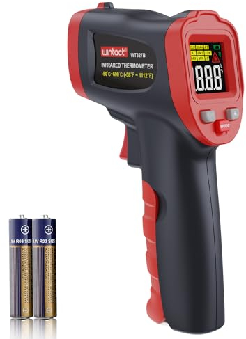 Wintact Termometro Infrarossi Digitale Pistola Laser da -50℃ a 600 ℃, per Cucina, Cibo, Carne, BBQ, Forno, Manutenzione e industria(Non per L'umano)