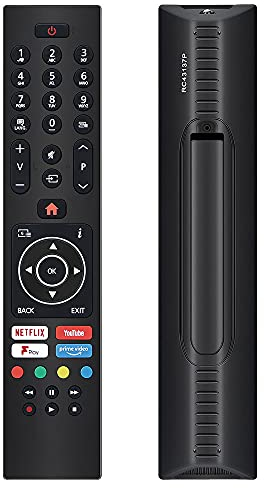 RC43137P Telecomando di ricambio UNOCAR per JVC Vestel Hitachi Bush Blaupunkt Technika Polaroid Finlux Digihome TV LED LCD e Smart TV con Prime Video Netflix Youtube Freeview Play Button