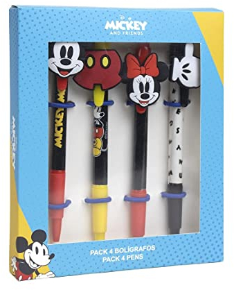 CERDÁ LIFE'S LITTLE MOMENTS - Pack de 4 bolígrafos de Mickey Mouse y Minnie Mouse Un regalo original para los fans - Licencia oficial de Disney, 2700000339
