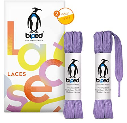 biped LACETS 2 paires de lacets plats en polyester, largeur 10 mm - lacets pour baskets et chaussures de sport - indéchirable et lavable z2913(#10 light purple,75 cm)