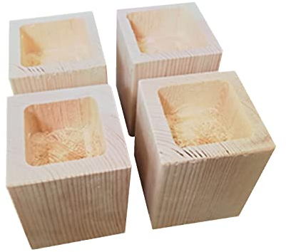 6X6 cm Möbelheber Möbelerhöher Holz Betterhöhung Möbelerhöhung Tischerhöher Möbelfüße Geeignet für Möbel Erhöhen Ansteigen Holzfarbe 4 Stück (20cm)