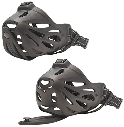 Petyouyou Maulkorb für große Hunde, um Mundbeißen, Backen, Fressen für mittelgroße extra kleine Welpenkäfige, Rassen, Deutscher Schäferhund, Frenchie (schwarz, M, Schnauze 22,2 cm - 24,8 cm)