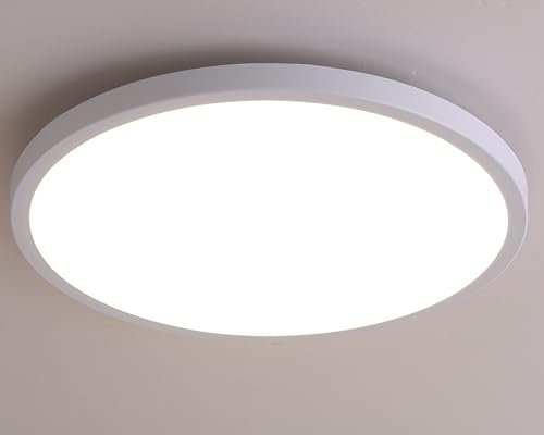 ONEGlobal MASLED 23cm 24W LED Ceiling Light Bathroom | 2160LM, 4000K Natural Daylight, 15-20m2 Coverage | Ideal for Bathroom, Kitchen, Bedroom, Office | Size: 23cm x 2.2cm, 1 Pack
