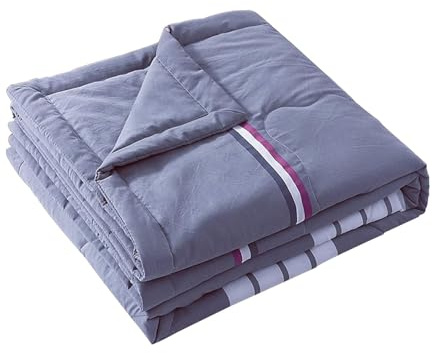 DEZYPZAM Sommer Kühler Steppdecke Dünne Bettdecke Leicht Und Druckfrei Waschbar Weich Und Hautfreundlich Bequeme Atmungsaktive Bettdecke für Allergiker,Gesteppte Steppdecke (Grau Blau,150x200cm)
