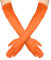 NQEUEPN Lange Damenhandschuhe, 52cm Lange Ellbogen Satinhandschuhe Opernhandschuhe Dehnbare 1920er Handschuhe Handpflege Feuchtigkeitshandschuhe für Frauen Mädchen Abendparty Tanz(Orange)