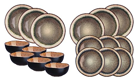 Service Les Essentiels IRIS - 18 pièces - Marron sauvage