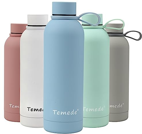 Temede Small Stainless Steel Insulated Water Bottle 350ml, Vacuum Flask BPA-Free, 12hrs Hot & 24hrs Cold Drinks, Thermal Metal Sports Bottles,Leakproof Double Wall Drinking for Kids,Gym,Running,Travel