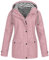 Manteaux Imperméables Vestes Femme Coupe-Vent Chaud Grande Taille Pardessus Épais Couleur Unie Rayé avec Cordon À Capuche Manteau de Neige Veste Vêtements D'Extérieur Automne Hiver (Rose, M)