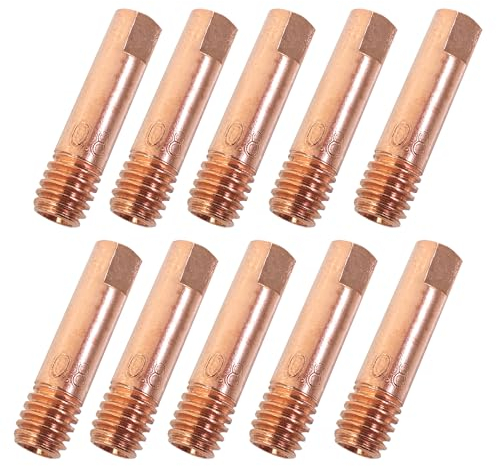 ZFKXGS 10PZ 0,8MM Consumabili MIG MB15AK Accessori Ugelli Gas M6 Punta Guidafilo Ugello Saldatrice Filo Punta Di Contatto in Rame Suggerimenti Per I Contatti Di Saldatura per Torcia 15AK MIG MAG
