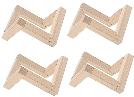 OSALADI 4 Stück kreative lampenfassung aus massivholz Holzständer Holzverkleidung Holzsockel Pat Lampenständer Pat Lampenstand Kristallkugel Holzst?nder Pat Lampenfassung Mondlampenständer
