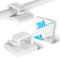 KGROTE 100PCS Cable Clips, Wire Clips Self Adhesive Cable Tidy Hooks Cord Organiser Holder for Cable Management, Home and Office (Medium-White)
