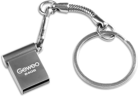 Chiavetta USB 64 GB USB 2.0, Mini Metallo Penna Portatile Impermeabile USB Key 64GB Pendrive USB Flash Drive Unità Memoria 64 Giga per Laptop, PC, Auto, Smart TV ect. (Grigio)