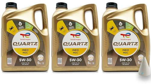 15 L Total Quartz Ineo MDC 5W-30 | kompatibel mit | MB 229.52 | GM GB2F0312070 | OV 040 1547 - D30 | 15 Liter | 5W30 Motoröl | Motorenöl | mit Trichter | weitere Freigaben & Empfehlungen siehe Artikel