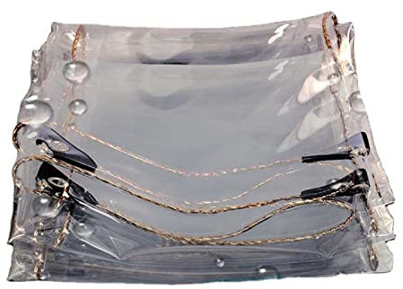 Durchsichtige Markisenüberdachung, Terrassenüberdachung, 3 x 7 m, robuste, wasserdichte, transparente PVC-Plane, durchsichtige Poly-Vinyl-Plane, Anti-Aging-Isolierung, weiche Glasplane (A 3