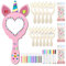 Ainiv 12 Stück Einhorn Bastelset, Holzspiegel zum Bemalen für DIY Kinder Malen, Mini Holz Prinzessin Spiege, Holz Basteln Kinder Creative Painted Mirrors für Mädchen Bastelset Mitgebsel Geschenk Party