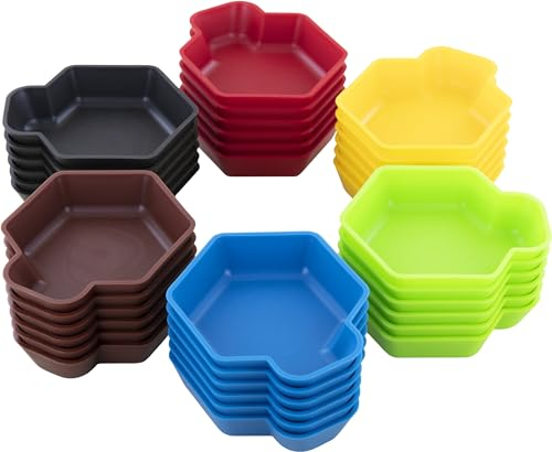 Feldherr 36er Sparpaket Shell - 36 farbige Schälchen für den Brettspiel-Tisch zum Sortieren für Token, Markern, Meeples, Spielzubehör und Kleinteilen