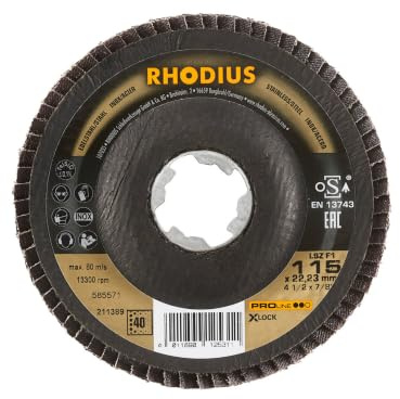 RHODIUS PROline LSZ F1 X-LOCK Fächerschleifscheibe 115 x 22,23 mm K80 10 Stk