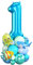 Luftballons 1. Geburtstag Junge Blau Ocean Zahlen 1 Folienballons für 1 Jahr Alt Geburtstags Deko mit Hai Fisch Shark 40 Zoll Groß Blau Grün unter dem Meer Tiere Eins Digit Ballon für Erster 1st Party